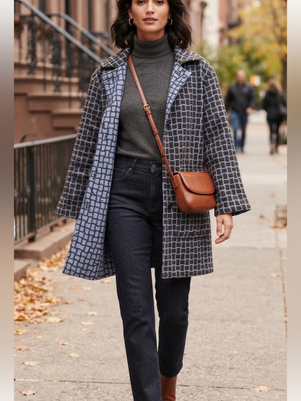 Worth Reversible 100% Wool Plaid Coat Size S